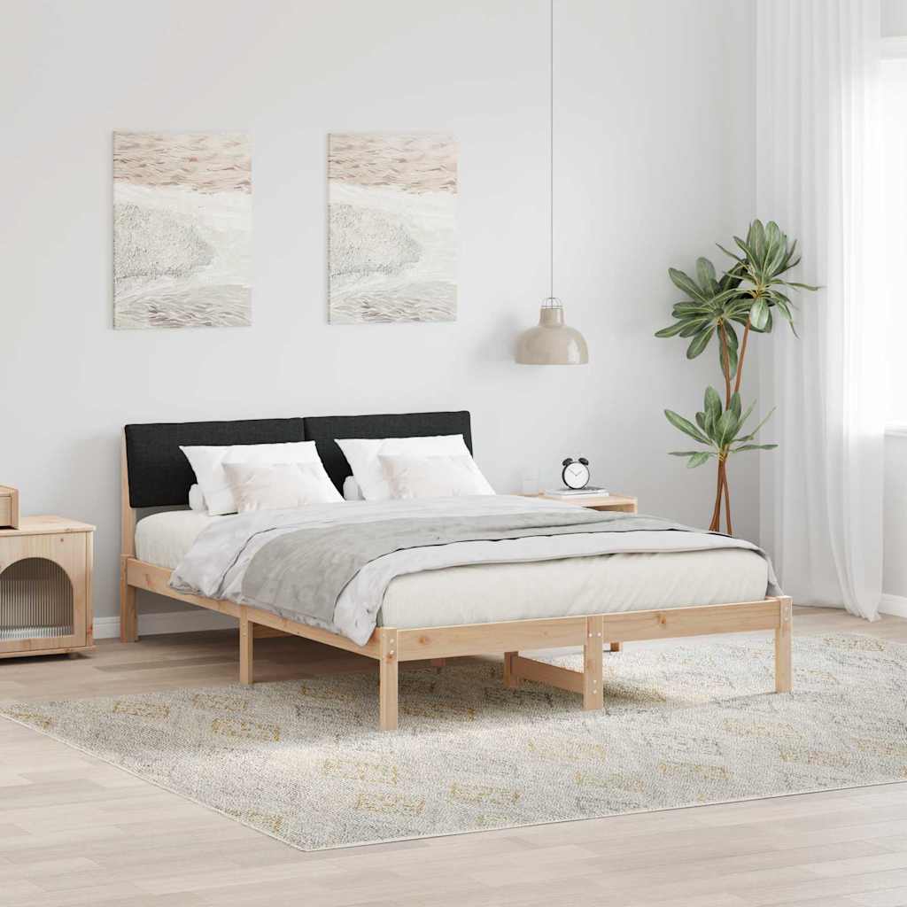 Vidaxl bedframe bruin en zwart 150 x 200 cm massief grenenhout