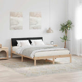 Vidaxl bedframe bruin en zwart 150 x 200 cm massief grenenhout
