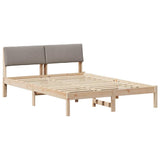 Vidaxl bedframe bruin en taupe 150 x 200 cm massief grenenhout