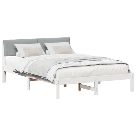 Vidaxl bedframe wit en lichtgrijs 150 x 200 cm massief grenenhout