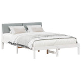 Vidaxl bedframe wit en lichtgrijs 140 x 200 cm massief grenenhout