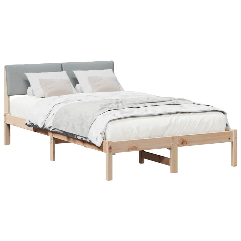 Vidaxl bedframe bruin en lichtgrijs 120 x 200 cm massief grenenhout