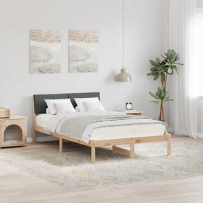 Vidaxl bedframe bruin en donkergrijs 120 x 200 cm massief grenenhout