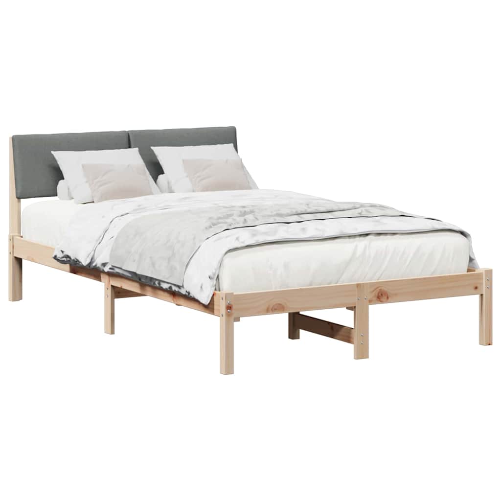 Vidaxl bedframe bruin en donkergrijs 120 x 200 cm massief grenenhout