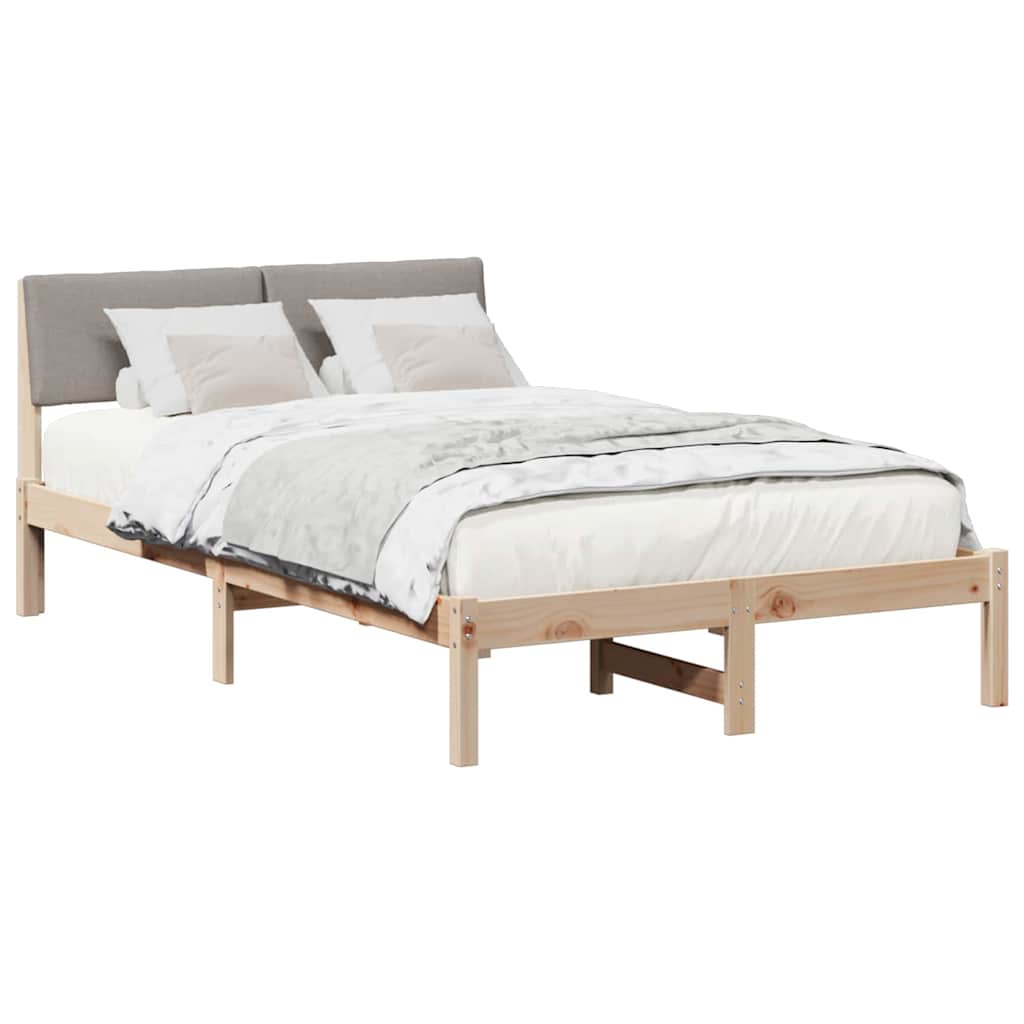 Vidaxl bedframe bruin en taupe 120 x 200 cm massief grenenhout