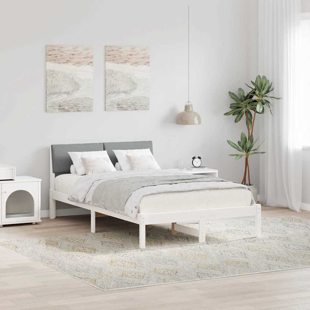 Vidaxl bedframe wit en lichtgrijs 120 x 200 cm massief grenenhout