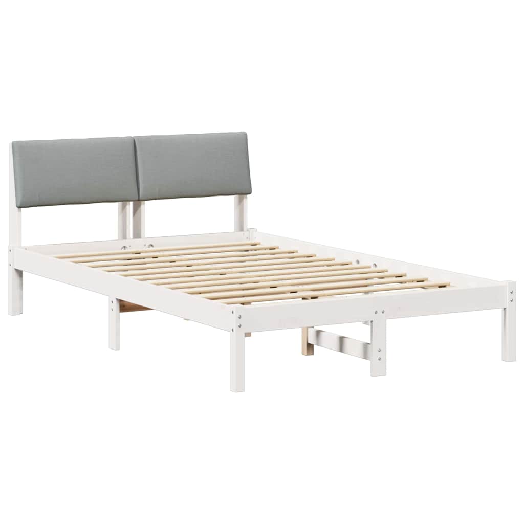Vidaxl bedframe wit en lichtgrijs 120 x 200 cm massief grenenhout
