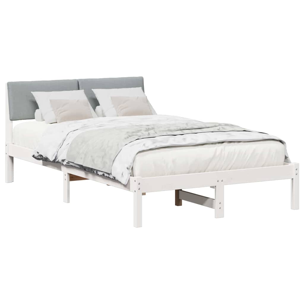 Vidaxl bedframe wit en lichtgrijs 120 x 200 cm massief grenenhout