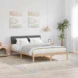 Vidaxl bedframe bruin en donkergrijs 135 x 190 cm massief grenenhout