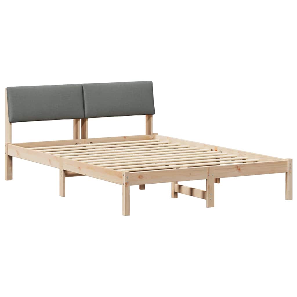 Vidaxl bedframe bruin en donkergrijs 135 x 190 cm massief grenenhout