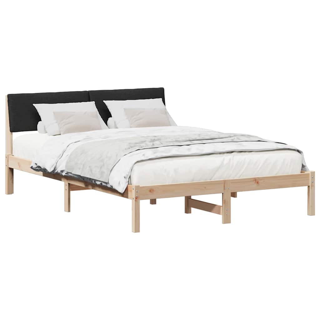 Vidaxl bedframe bruin en zwart 135 x 190 cm massief grenenhout