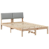 Vidaxl bedframe bruin en lichtgrijs 120 x 190 cm massief grenenhout