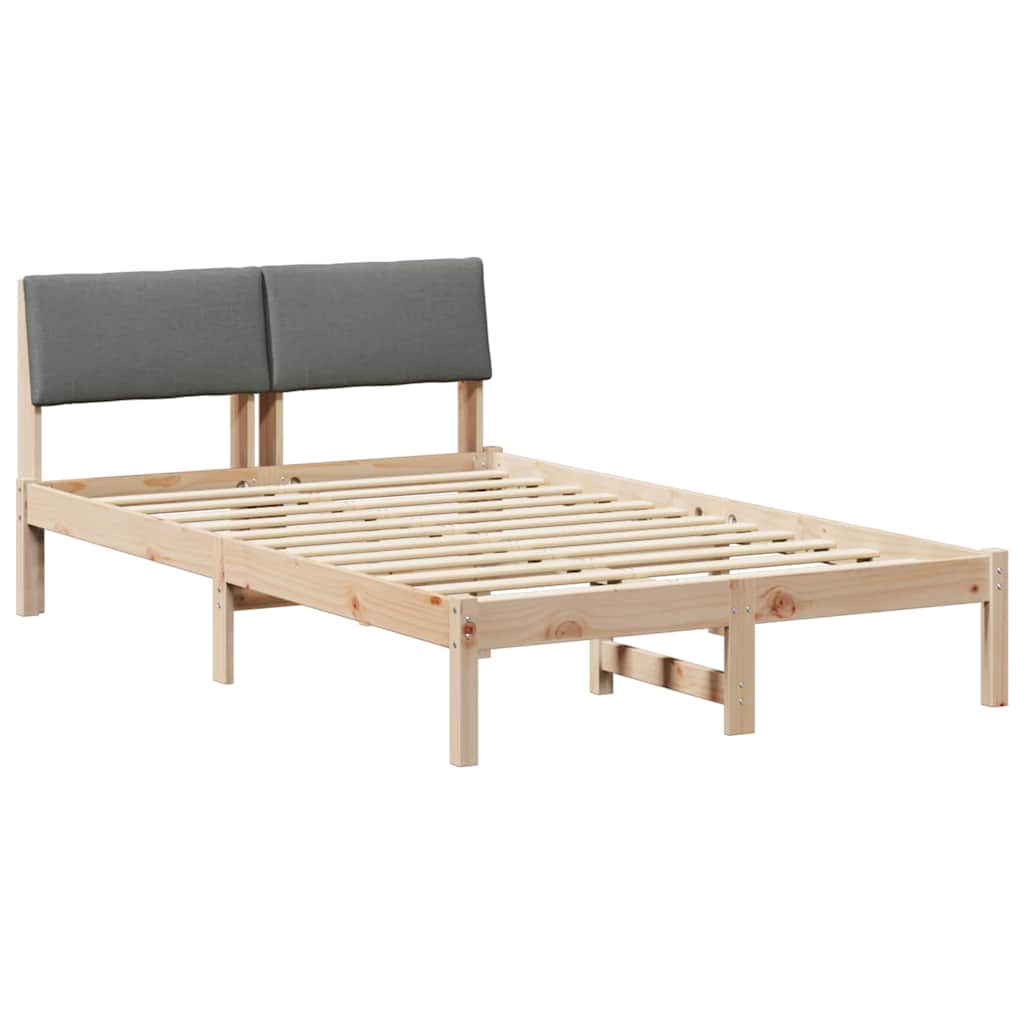 Vidaxl bedframe bruin en donkergrijs 120 x 190 cm massief grenenhout