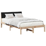 Vidaxl bedframe bruin en zwart 120 x 190 cm massief grenenhout