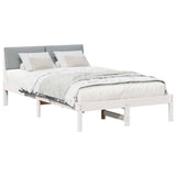 Vidaxl bedframe wit en lichtgrijs 120 x 190 cm massief grenenhout