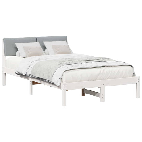 Vidaxl bedframe wit en lichtgrijs 120 x 190 cm massief grenenhout