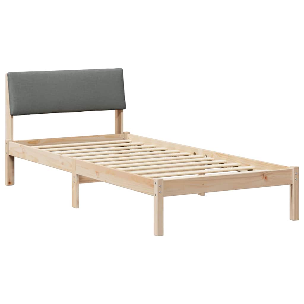 Vidaxl bedframe bruin en donkergrijs 100 x 200 cm massief grenenhout