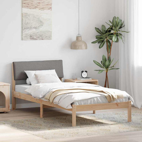 Vidaxl bedframe bruin en taupe 100 x 200 cm massief grenenhout
