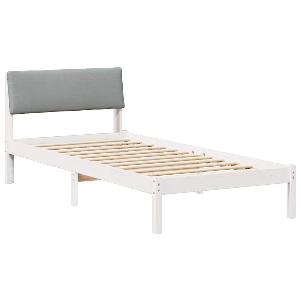 Vidaxl bedframe wit en lichtgrijs 100 x 200 cm massief grenenhout