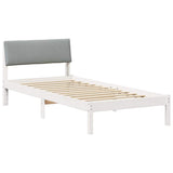 Vidaxl bedframe wit en lichtgrijs 100 x 200 cm massief grenenhout
