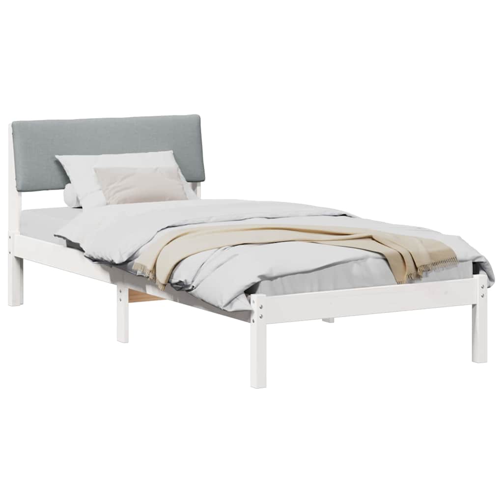 Vidaxl bedframe wit en lichtgrijs 100 x 200 cm massief grenenhout