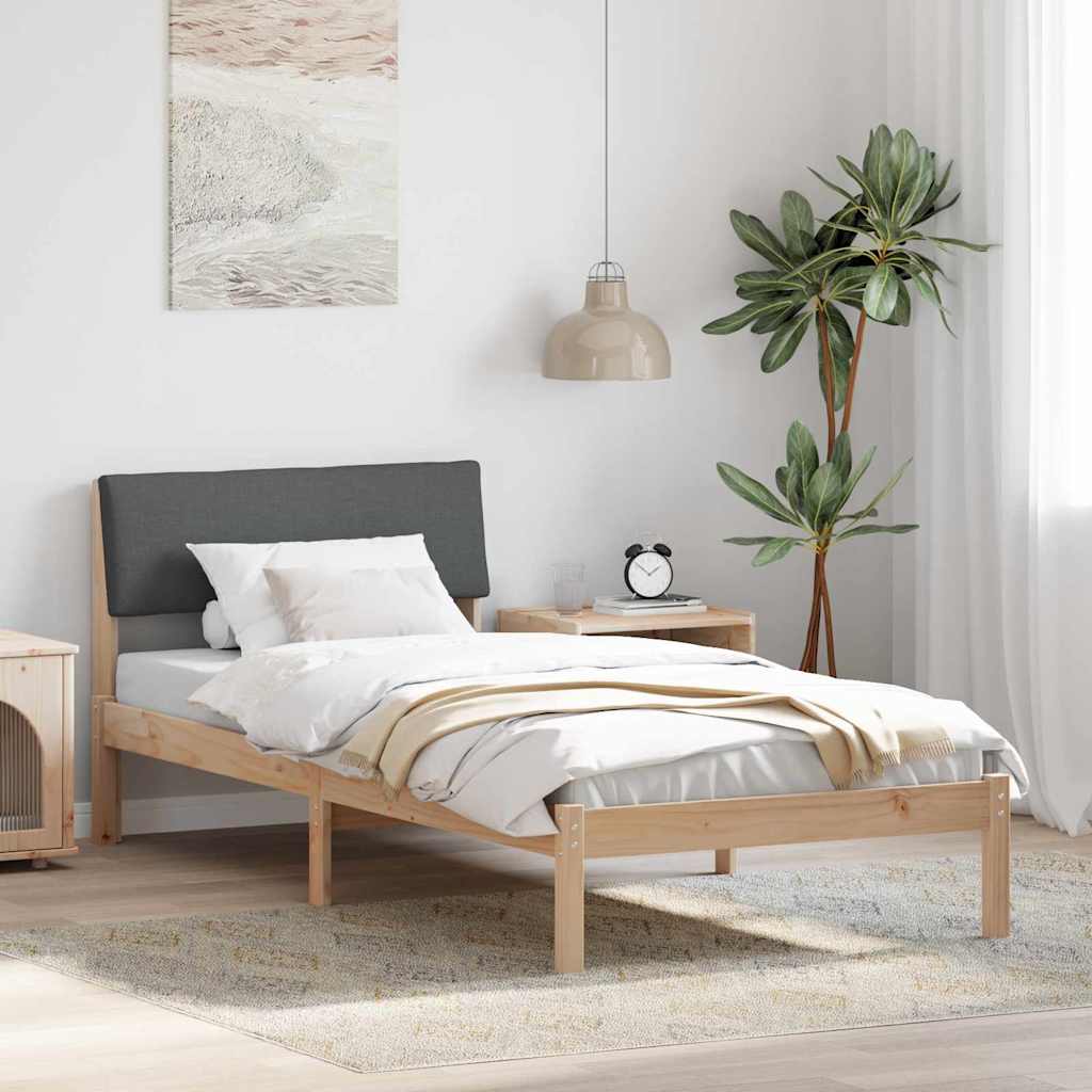 Vidaxl bedframe bruin en donkergrijs 90 x 200 cm massief grenenhout