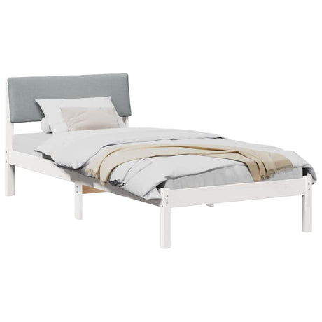 Vidaxl bedframe wit en lichtgrijs 90 x 200 cm massief grenenhout