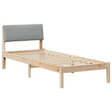 Vidaxl bedframe bruin en lichtgrijs 80 x 200 cm massief grenenhout