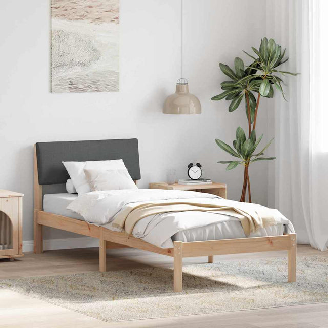Vidaxl bedframe bruin en donkergrijs 80 x 200 cm massief grenenhout