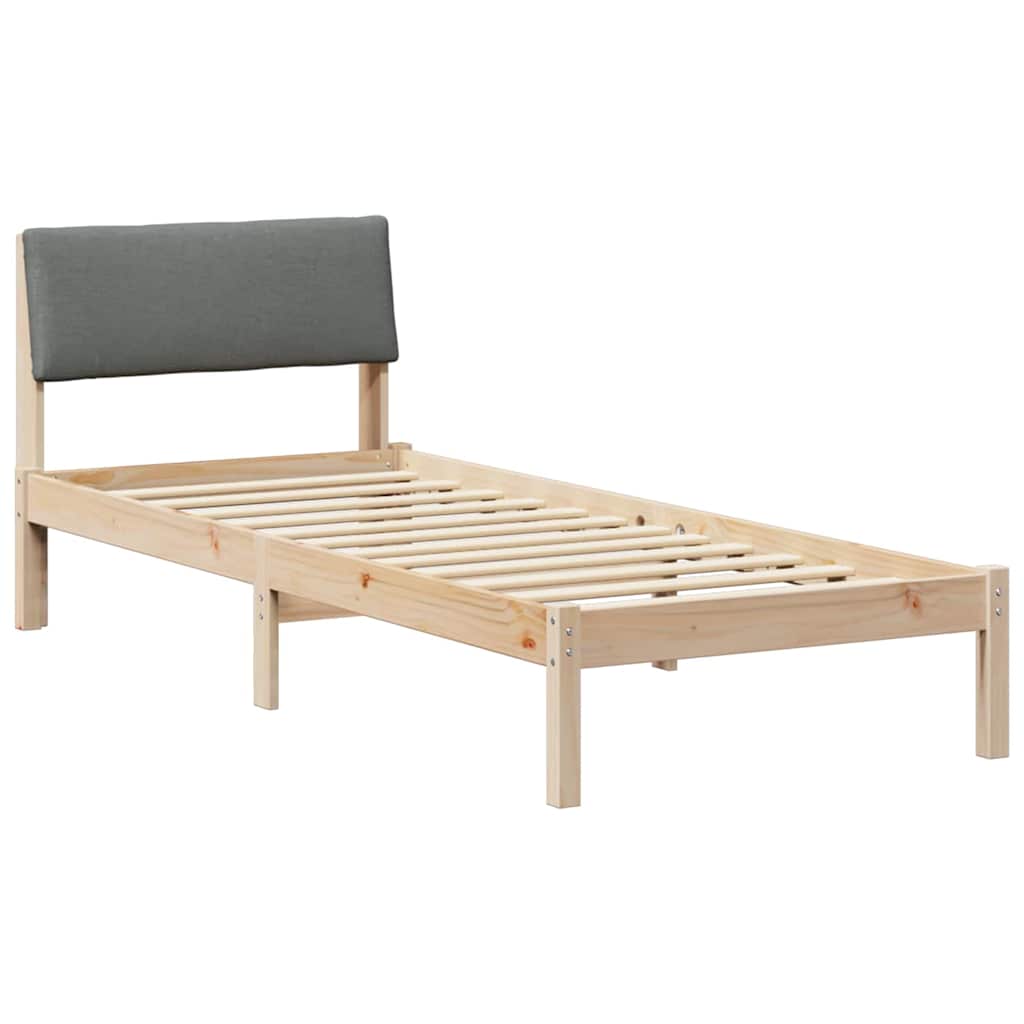 Vidaxl bedframe bruin en donkergrijs 80 x 200 cm massief grenenhout