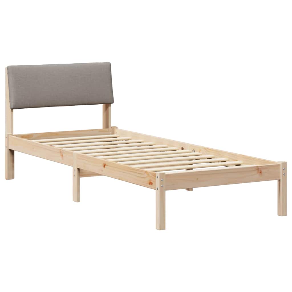 Vidaxl bedframe bruin en taupe 80 x 200 cm massief grenenhout