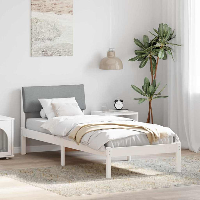 Vidaxl bedframe wit en lichtgrijs 80 x 200 cm massief grenenhout