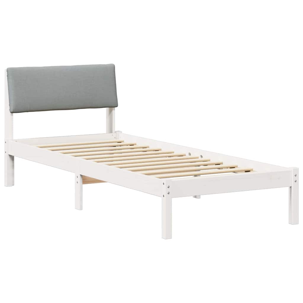Vidaxl bedframe wit en lichtgrijs 80 x 200 cm massief grenenhout