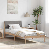 Vidaxl bedframe bruin en taupe 90 x 190 cm massief grenenhout