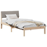 Vidaxl bedframe bruin en taupe 90 x 190 cm massief grenenhout