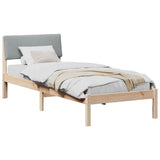 Vidaxl bedframe bruin en lichtgrijs 75 x 190 cm massief grenenhout