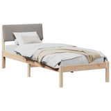 Vidaxl bedframe bruin en taupe 75 x 190 cm massief grenenhout
