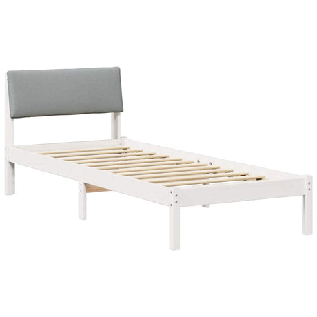 Vidaxl bedframe wit en lichtgrijs 75 x 190 cm massief grenenhout