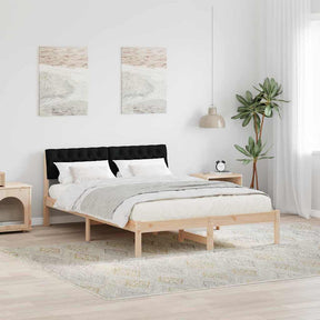 Vidaxl bedframe bruin en zwart 150 x 200 cm massief grenenhout