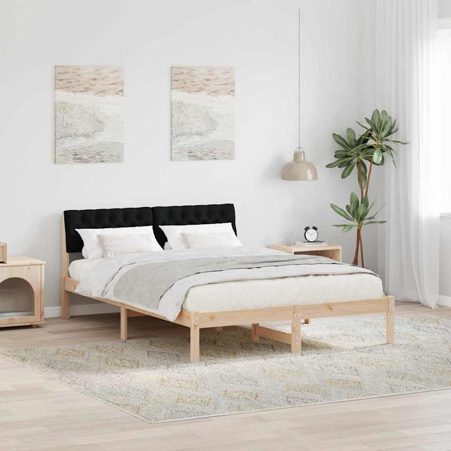 Vidaxl bedframe bruin en zwart 150 x 200 cm massief grenenhout