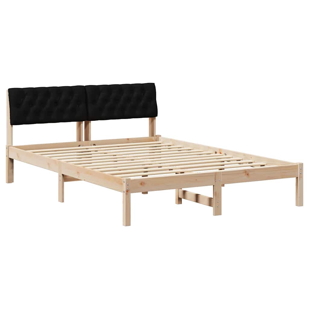 Vidaxl bedframe bruin en zwart 150 x 200 cm massief grenenhout