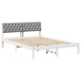 Vidaxl bedframe wit en lichtgrijs 150 x 200 cm massief grenenhout