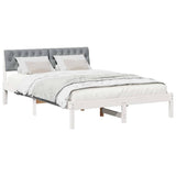 Vidaxl bedframe wit en lichtgrijs 150 x 200 cm massief grenenhout