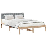 Vidaxl bedframe bruin en lichtgrijs 140 x 200 cm massief grenenhout