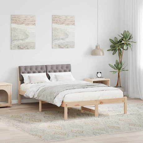 Vidaxl bedframe bruin en taupe 120 x 200 cm massief grenenhout