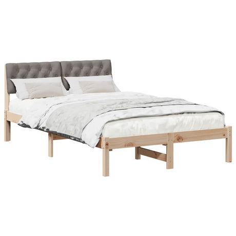 Vidaxl bedframe bruin en taupe 120 x 200 cm massief grenenhout