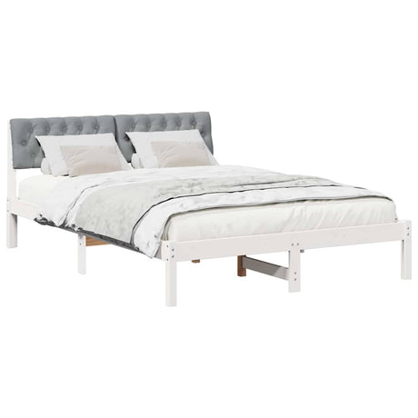 Vidaxl bedframe wit en lichtgrijs 120 x 200 cm massief grenenhout
