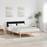 Vidaxl bedframe bruin en zwart 140 x 190 cm massief grenenhout