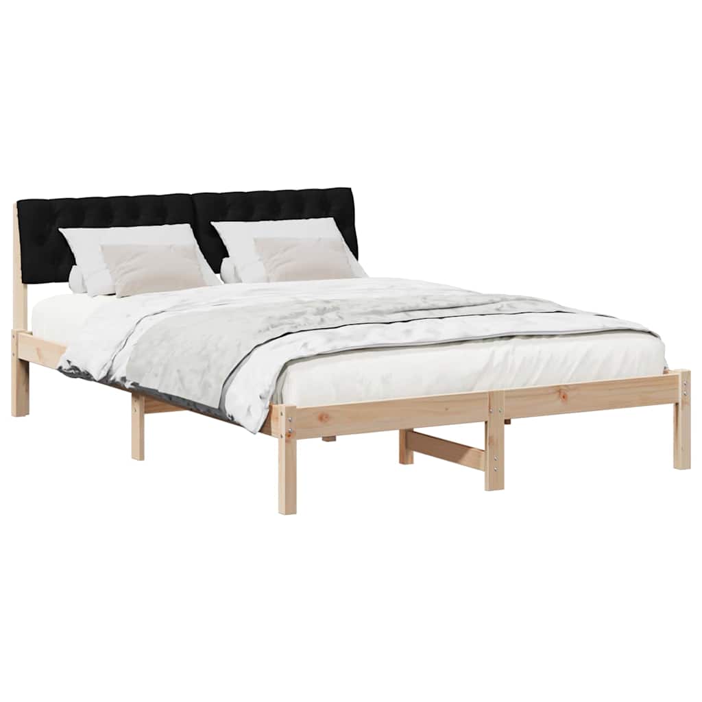 Vidaxl bedframe bruin en zwart 135 x 190 cm massief grenenhout