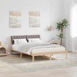 Vidaxl bedframe bruin en taupe 135 x 190 cm massief grenenhout